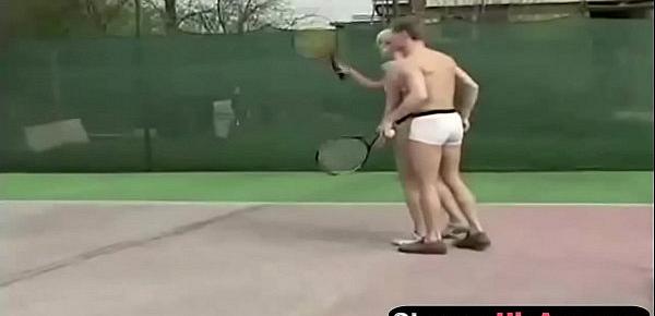  Tennis teacher gets ass fucked with a strap onw-2